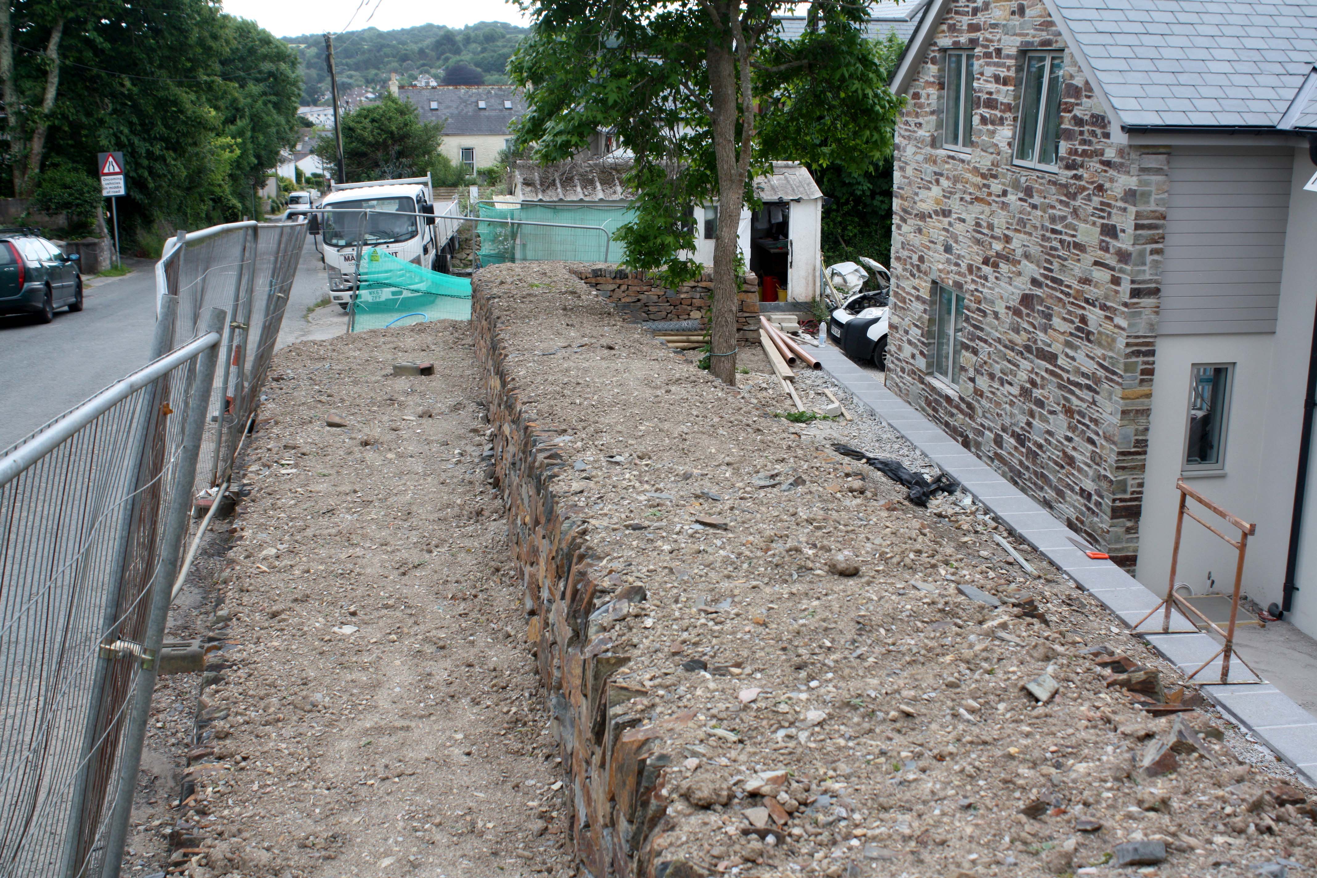 View of kitchen garden with school playgorund in background